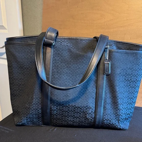Coach Black Signature Jacquard Tote - Picture 1 of 11